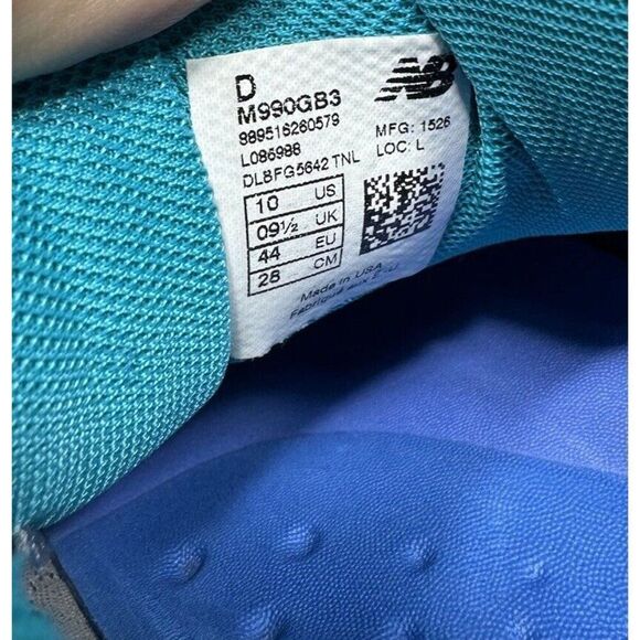 New Balance 990v3 Mens Size 10 D Shoes Black Running Sneakers M990GB3 - Picture 7 of 8